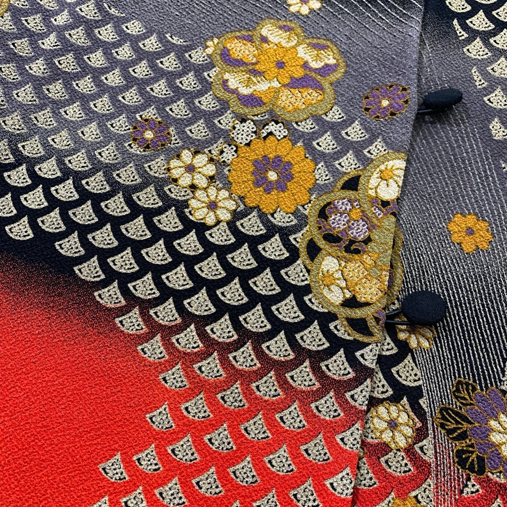 Moonlight Y&S Fashion L Oriental Floral Long Line Jacket Art to Wear Boho Asian - Picture 7 of 11